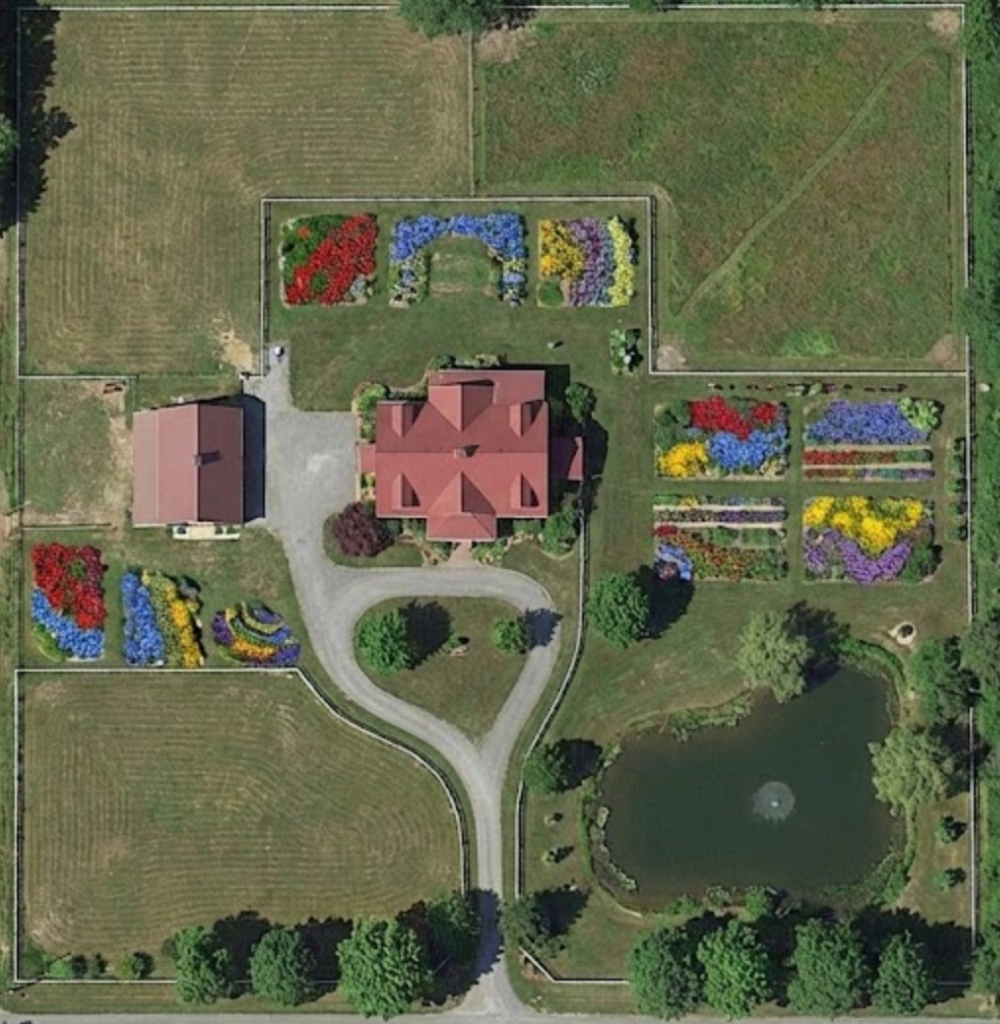 Satellite view of garden